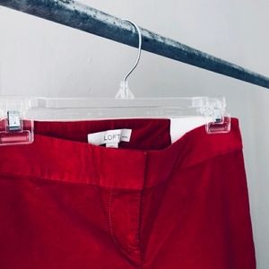 Loft Red Velvet Pants